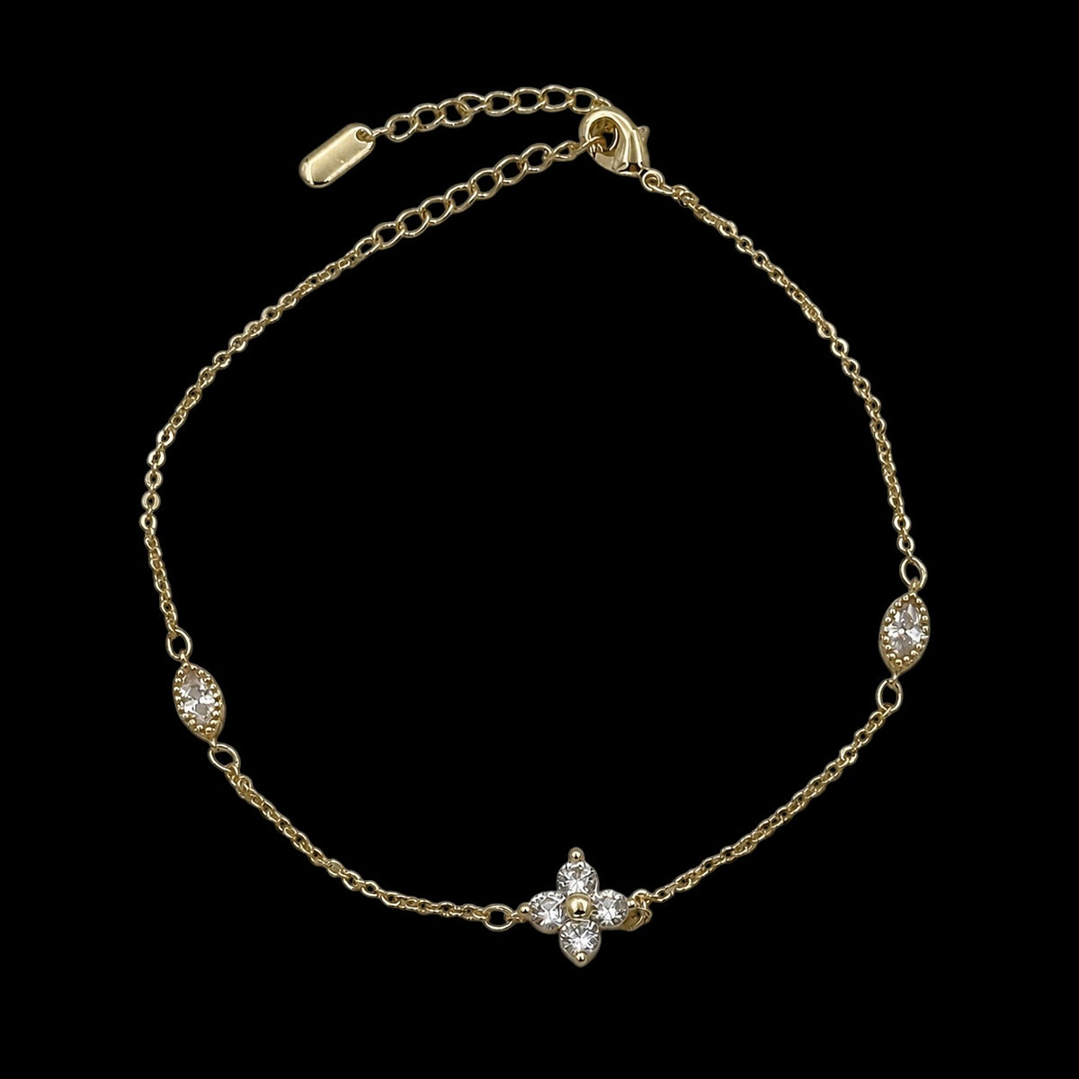 Bratara de picior Flower Placata cu Aur 18K