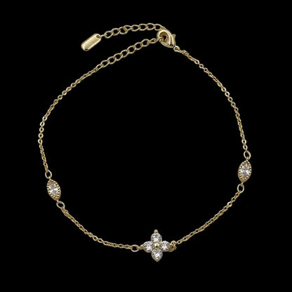Bratara de picior Flower Placata cu Aur 18K