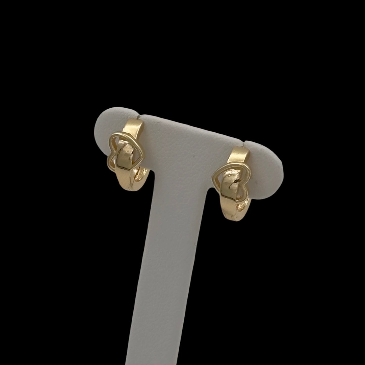 Cercei Mini Circle Heart Placati cu Aur 18K