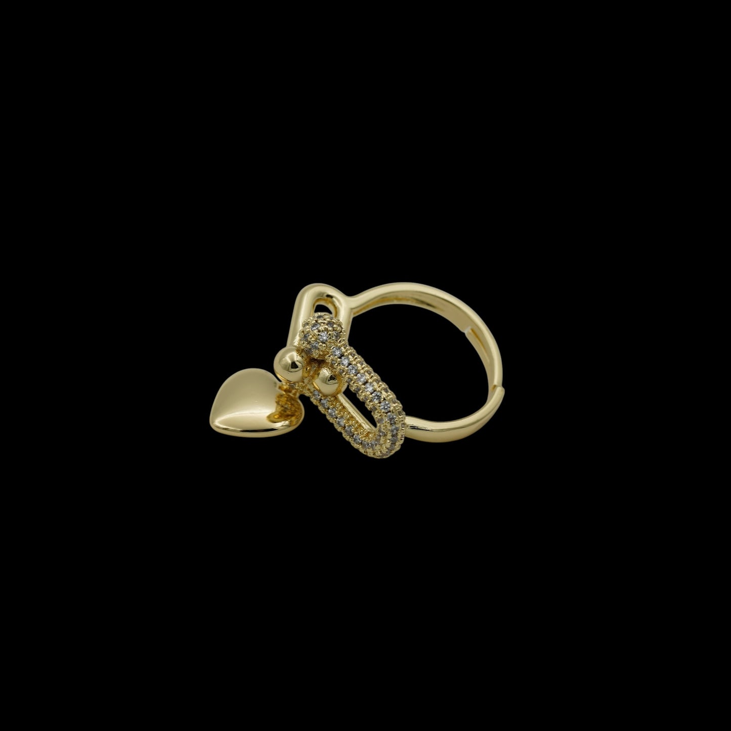Inel reglabil Legacy Heart Placat cu Aur 18K