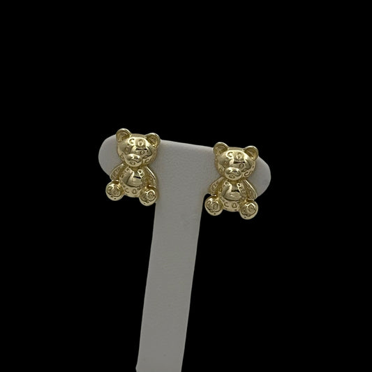 Cercei Mini Ursulet Placati cu Aur 18K