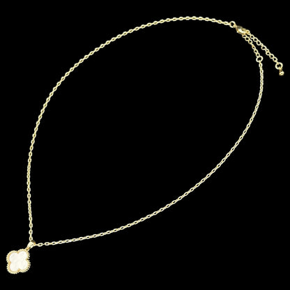 Lantisor Trifoi Auriu cu Alb Placat cu Aur 18K