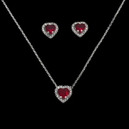 Set Lantisor + Cercei Red Heart Argint