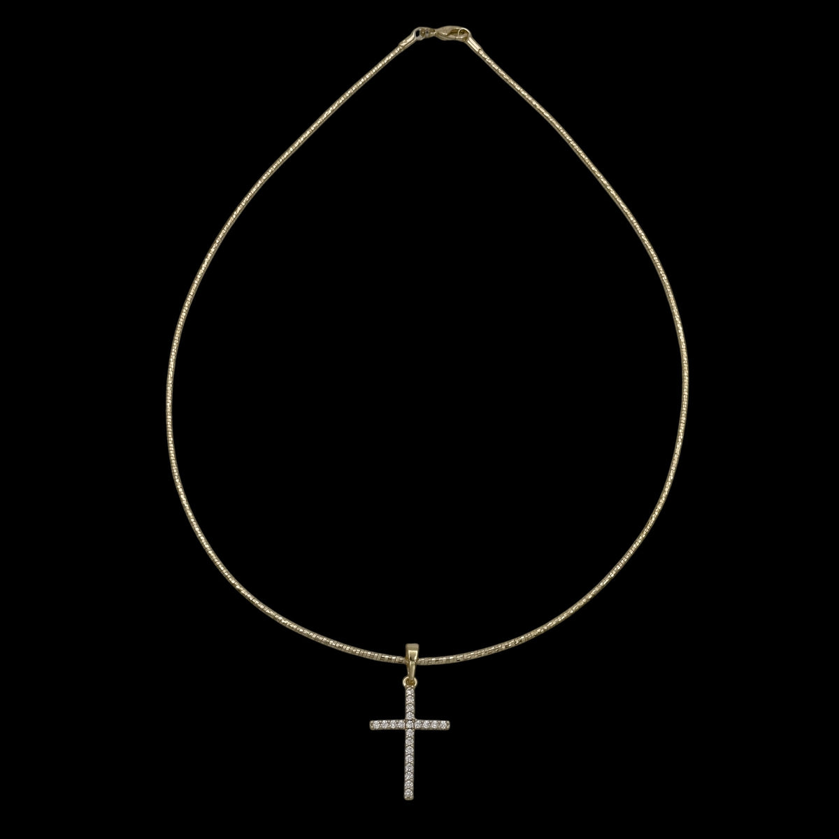 Colier Choker Cross Placat cu Aur 18K