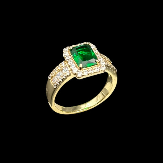 Inel Diamond Green Placat cu Aur 18K