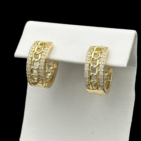 Cercei Infinity Link Placați cu Aur 18K