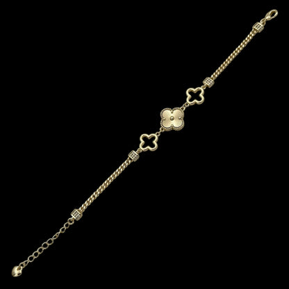 Brățară Trifoi Placată cu Aur 18K