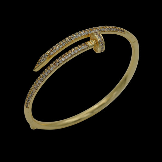 Bratara Fixa Nail Placata cu Aur 18K