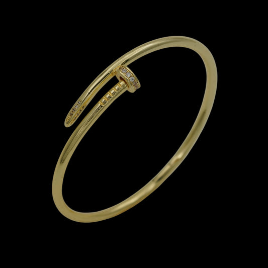 Bratara Fixa Nail Slim Placata cu Aur 18K