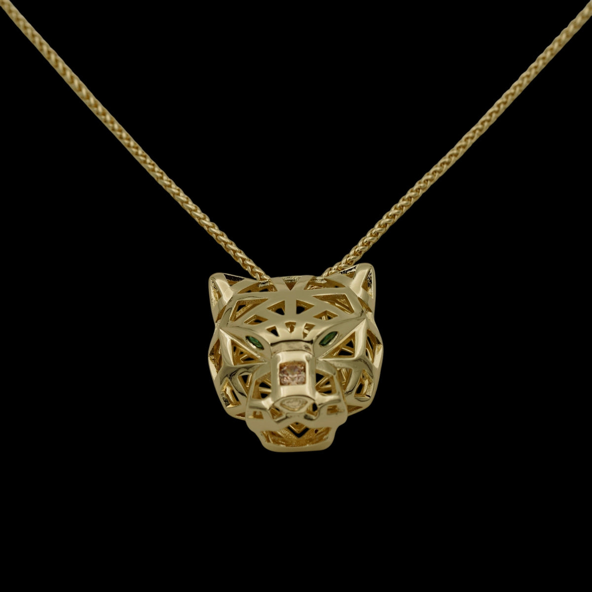 Colier cu pandantiv Panthera Placat cu Aur 18K
