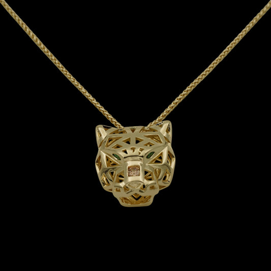Colier cu pandantiv Panthera Placat cu Aur 18K