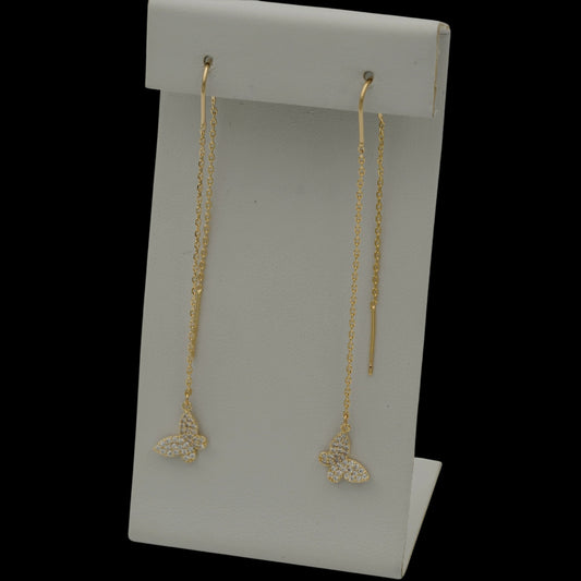 Cercei Dropping Butterfly Placati cu Aur 18K