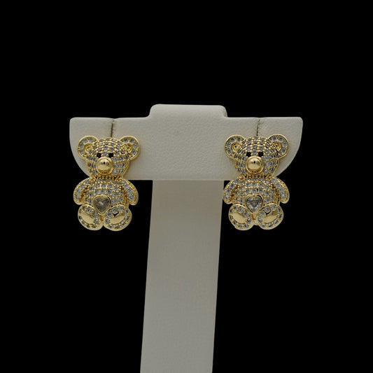 Cercei Teddy Bear Placați cu Aur 18K
