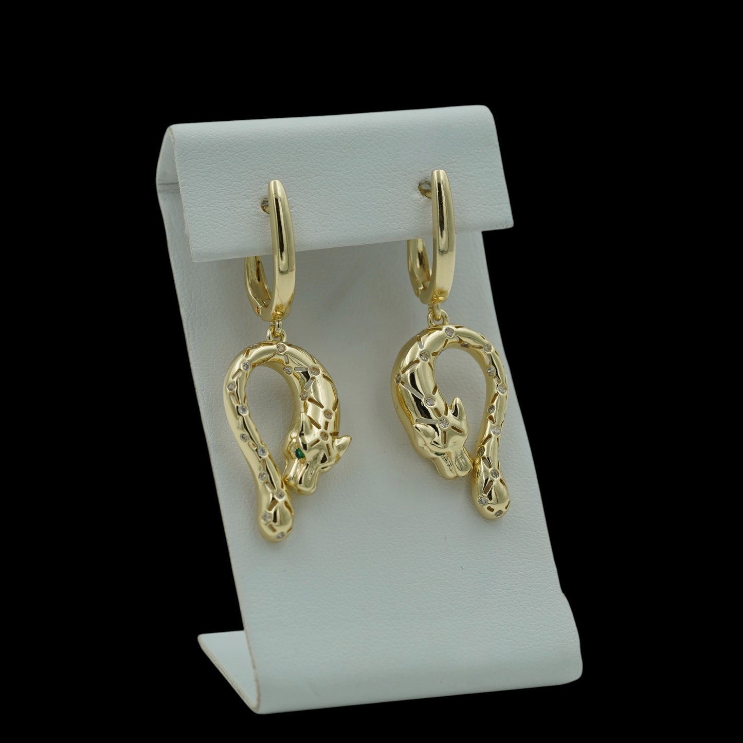 Cercei Panthera Placati cu Aur 18K