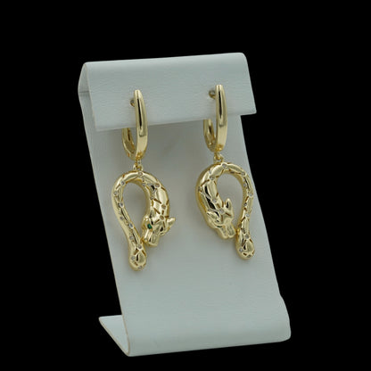 Cercei Panthera Placati cu Aur 18K