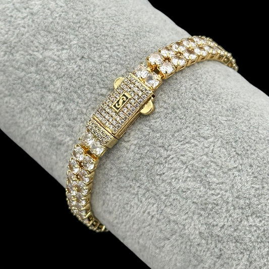 Brățară Tennis Double Miami Placată cu Aur 18K