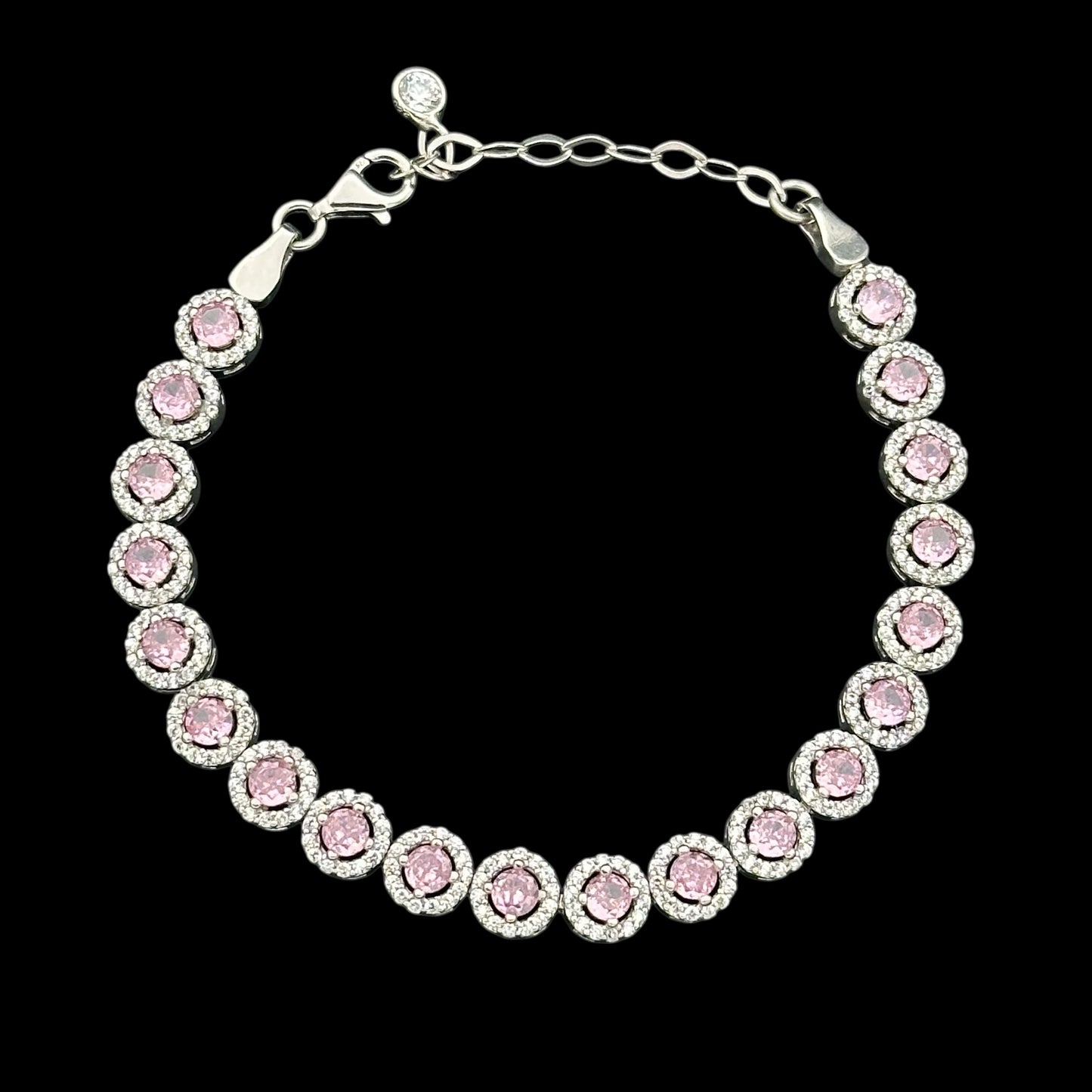 Bratara Tennis Angely Pink Argint