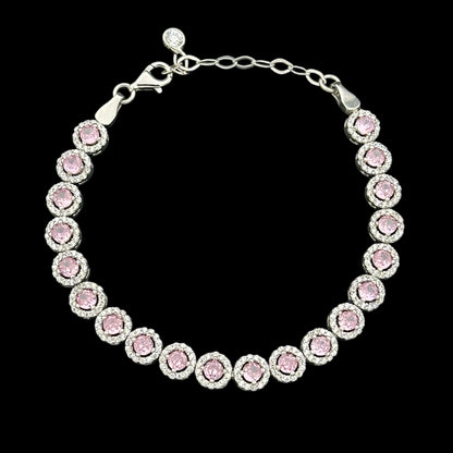 Bratara Tennis Angely Pink Argint