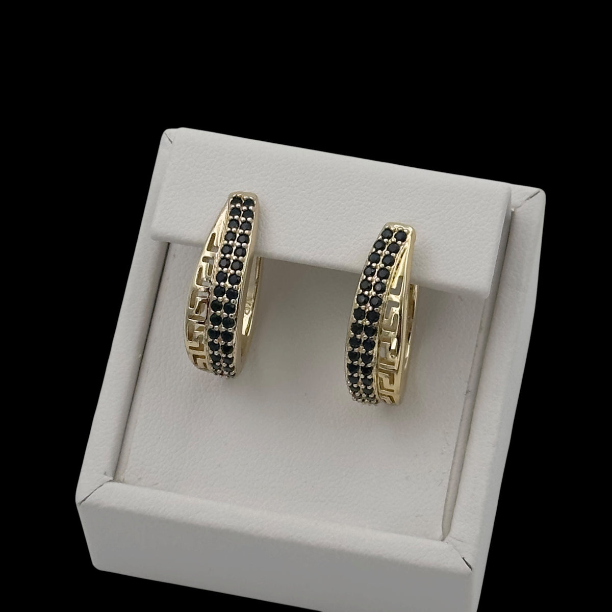Cercei Sofia Black Placati cu Aur 18K
