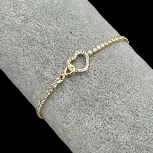 Brățară Tennis Love Placată cu Aur 18K