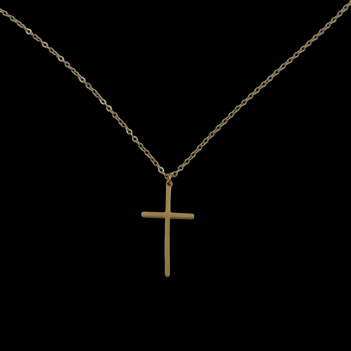 Colier Cross INOX Placat cu Aur 18K