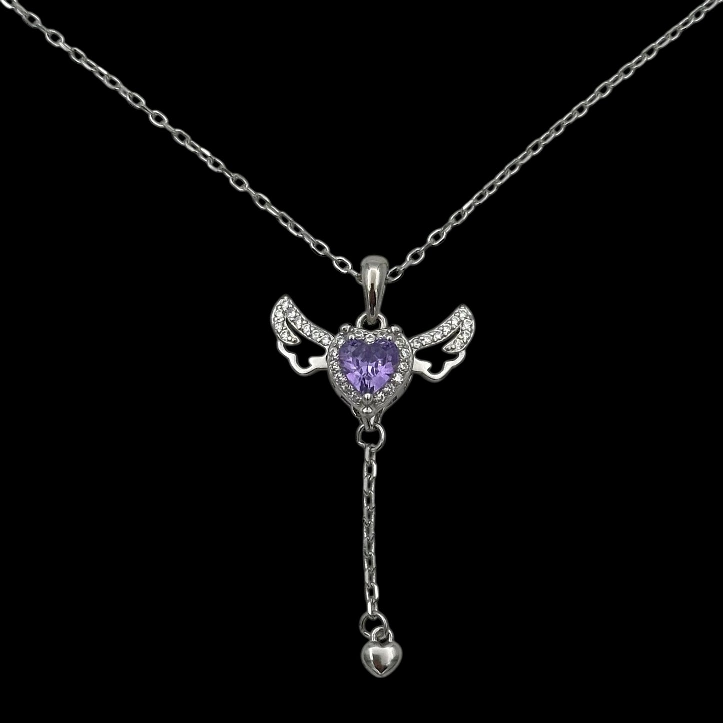 Lantisor Angel Wings Purple Argint