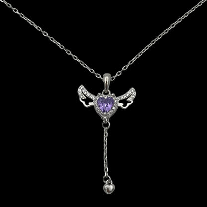 Lantisor Angel Wings Purple Argint
