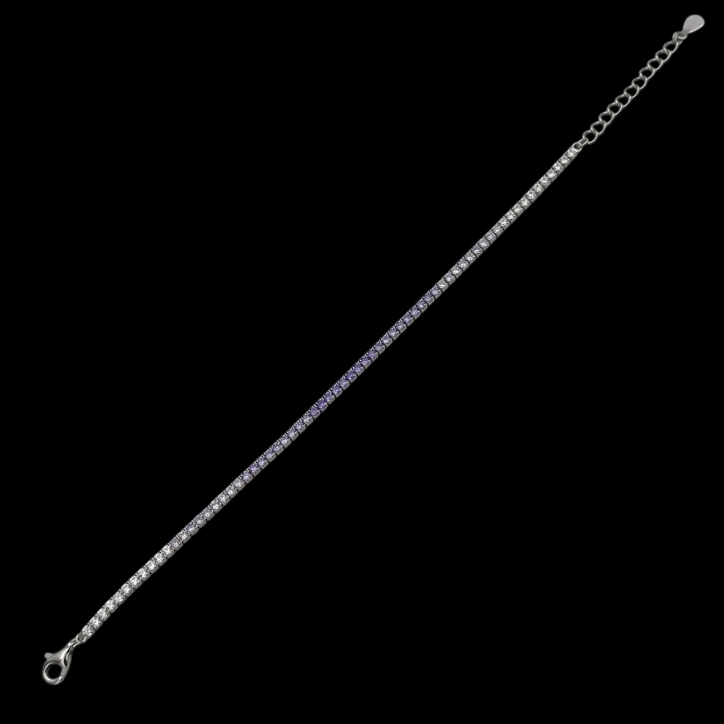 Bratara Tennis 2mm Purple Fade Argint