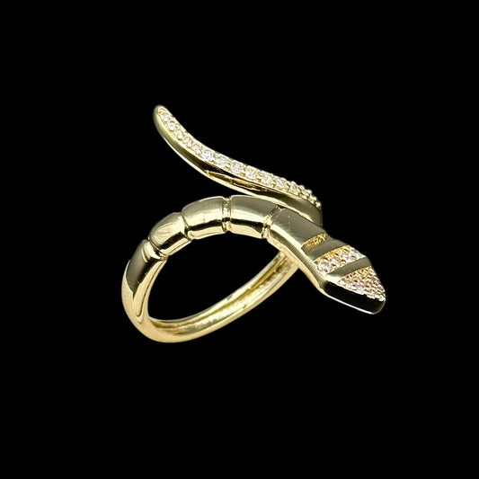 Inel reglabil Snake Placat cu Aur 18K