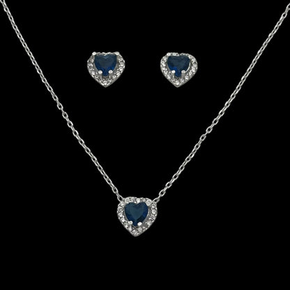 Set Lantisor + Cercei Blue Heart Argint