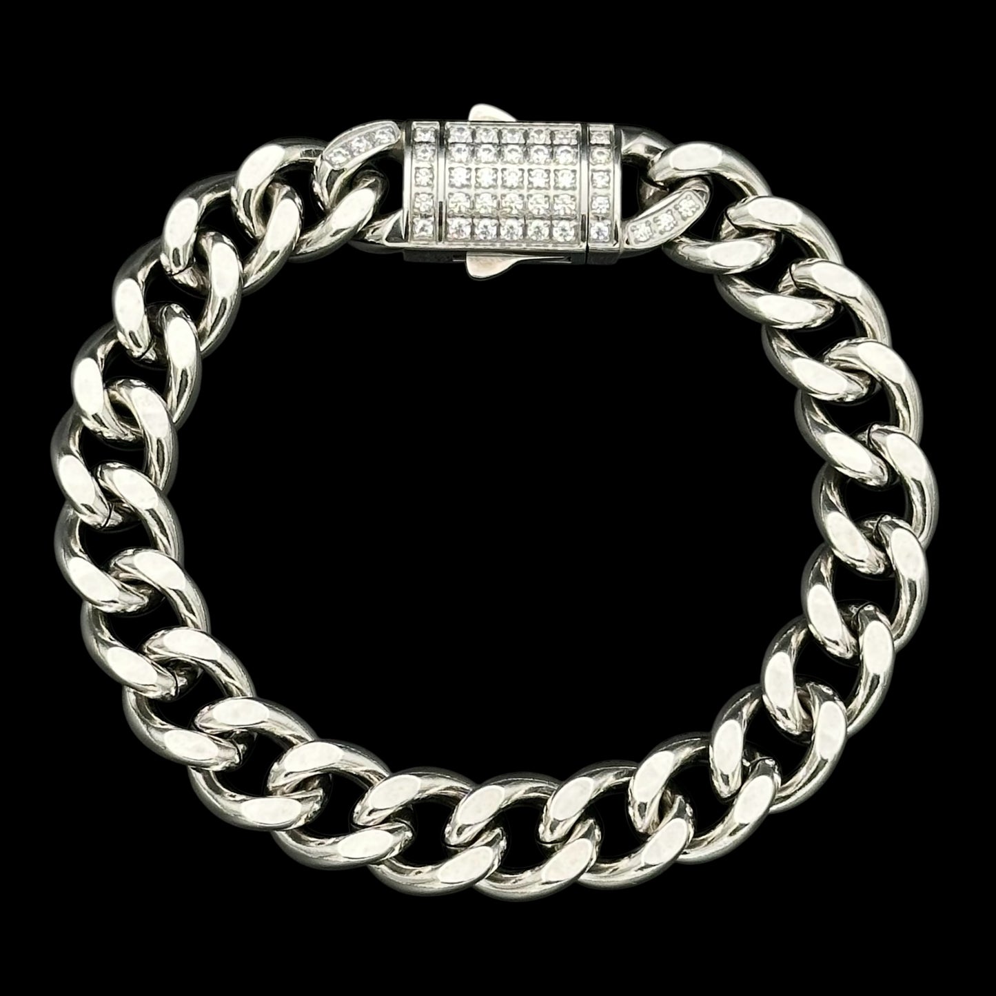 Brățară Cuban Clear 10mm INOX