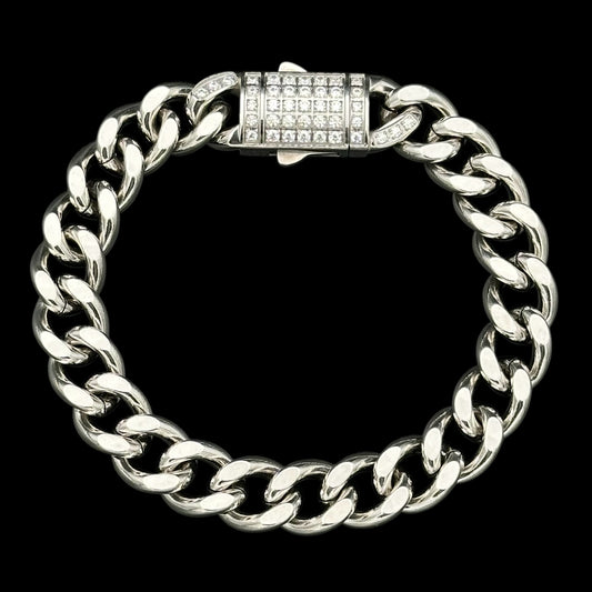 Brățară Cuban Clear 10mm INOX