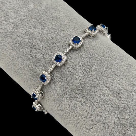 Bratara Tennis Exclusive Blue Argint