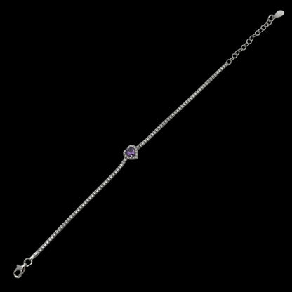 Bratara Tennis Love Purple Argint