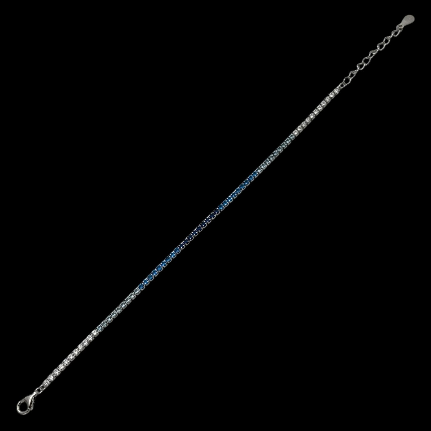 Bratara Tennis 2mm Blue Fade Argint
