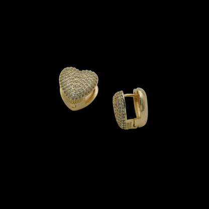Cercei Sweet Heart Placati cu Aur 18K