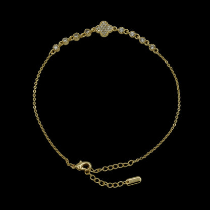 Bratara de picior Trifoi Placata cu Aur 18K