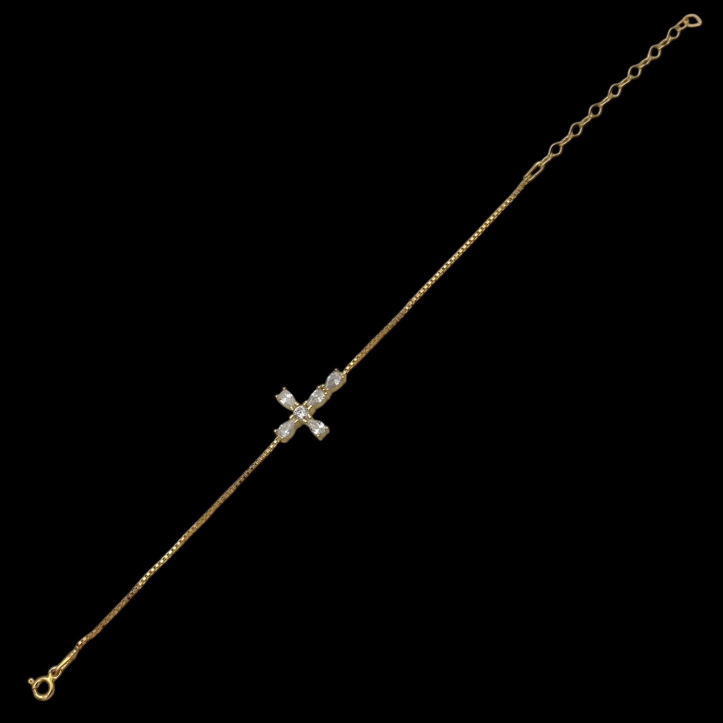 Bratara Cross Argint Placata cu Aur 14K