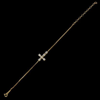 Bratara Cross Argint Placata cu Aur 14K