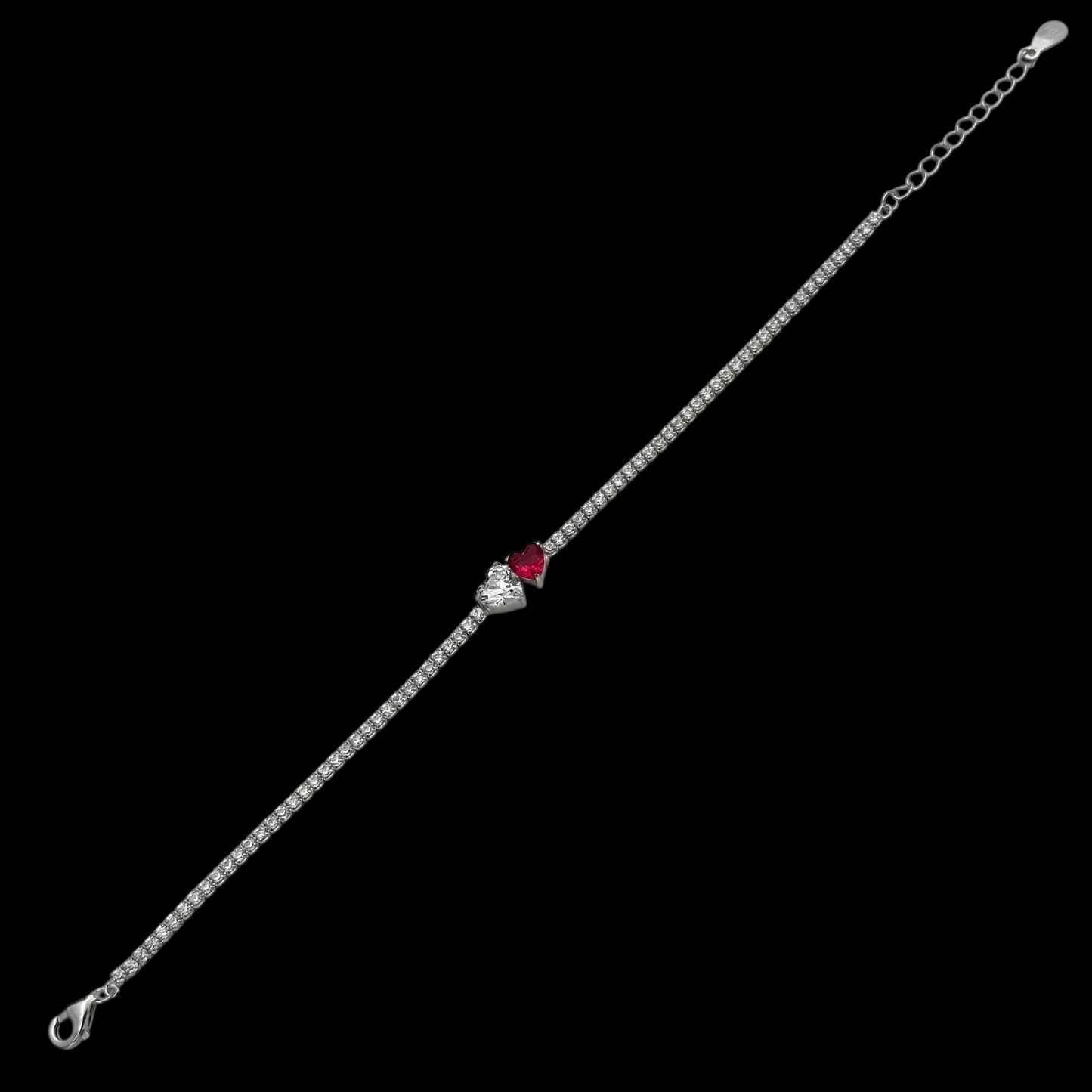 Bratara Tennis Soulmate Fuchsia Argint