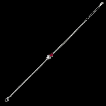 Bratara Tennis Soulmate Fuchsia Argint