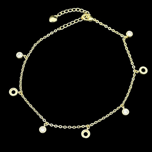 Brățară de picior Timeless Shine Placată cu Aur 18K