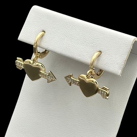 Cercei Cupidon Placați cu Aur 18K