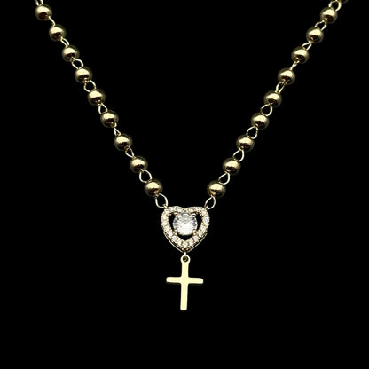 Colier Rosary Damă 1 Placat cu Aur 18K