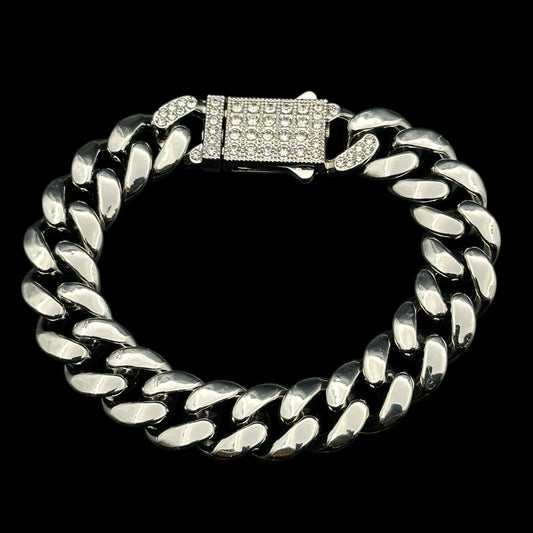 Brățară Cuban Clear Silver