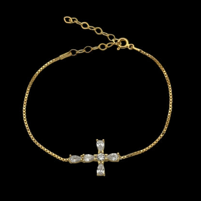Bratara Cross Argint Placata cu Aur 14K