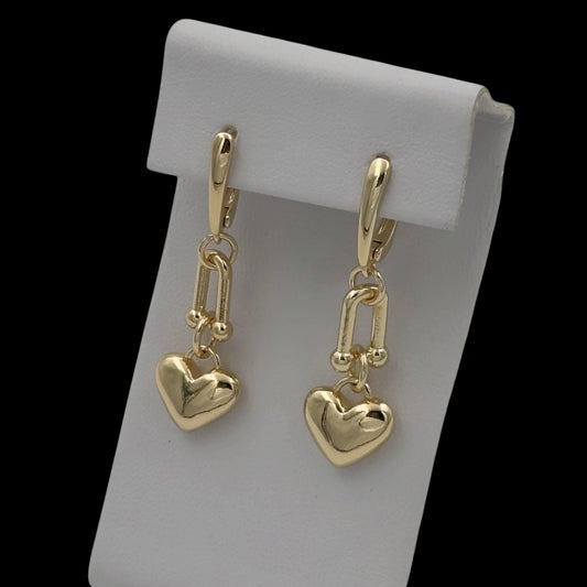 Cercei Legacy Heart Placați cu Aur 18K