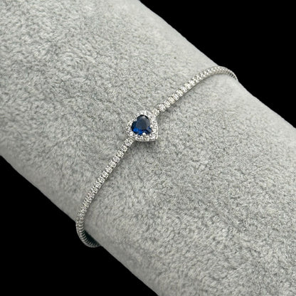 Bratara Tennis Love Blue Argint