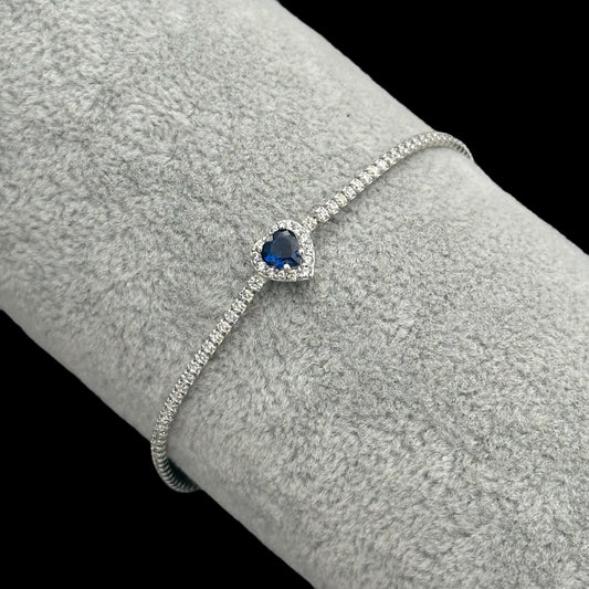 Bratara Tennis Love Blue Argint