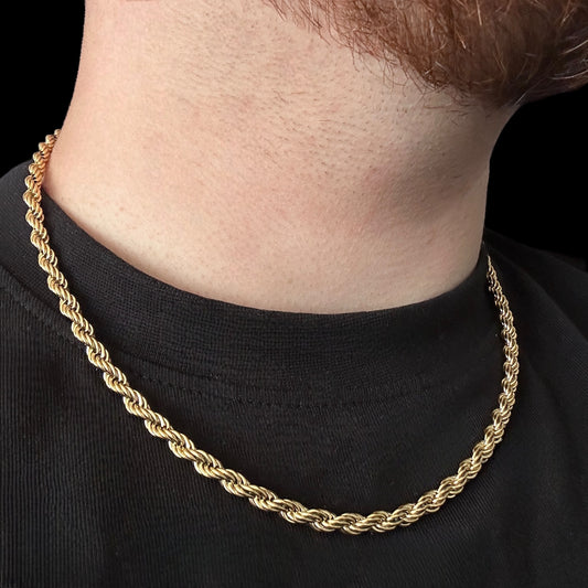 Colier Rope 4MM Gold INOX